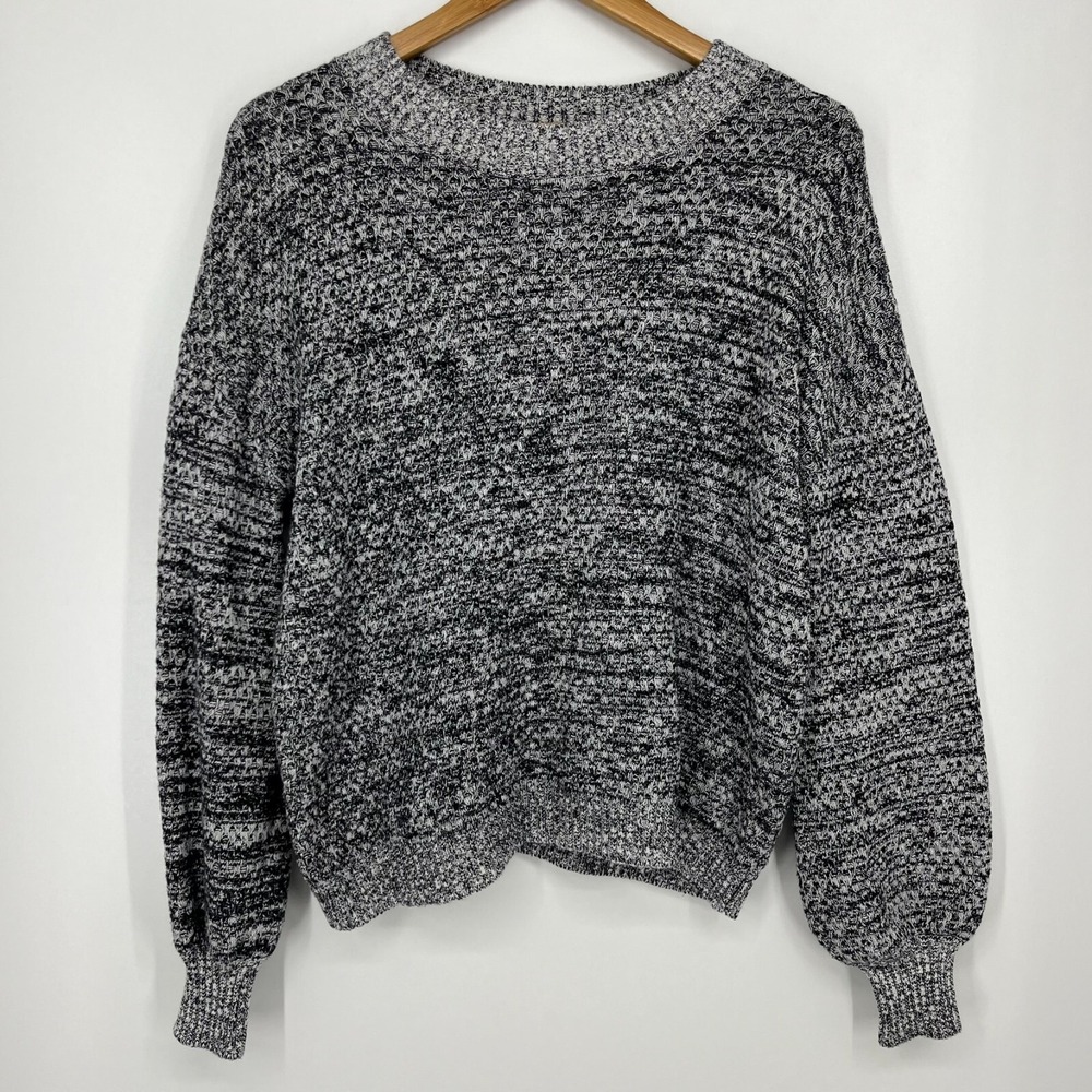 Stitches & Stripes Sweater Women's XS‎ Gray Oversized Round Neck Pullover Knit